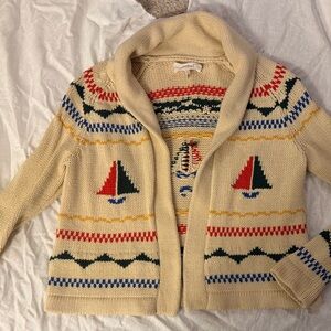 THE GREAT. Cream Nautical Cardigan